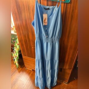 Blue Sleeveless Maxi Dress NWT!